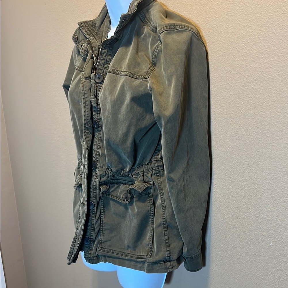 Lucky Brand Women’s Utility Jacket Green Zip and Button Size Small - Picture 4 of 11
